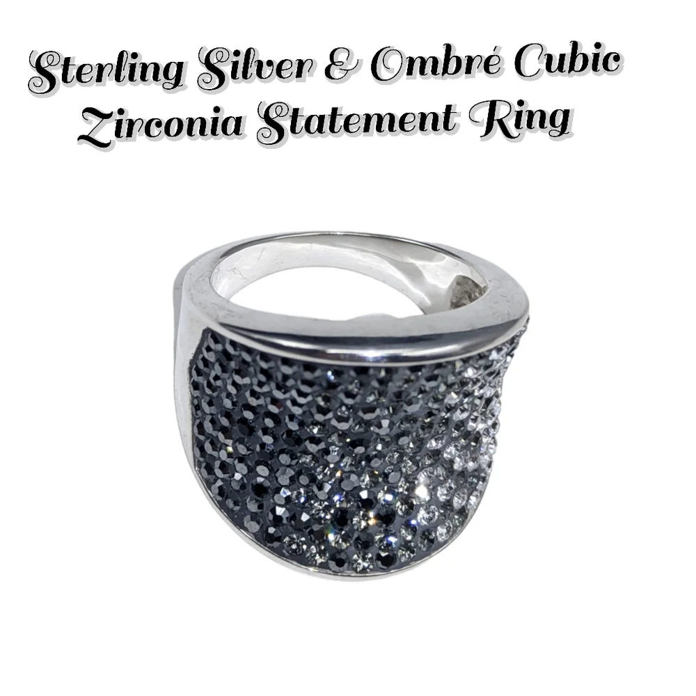Sterling Silver & Ombré Cubic Zirconia Statement Ring